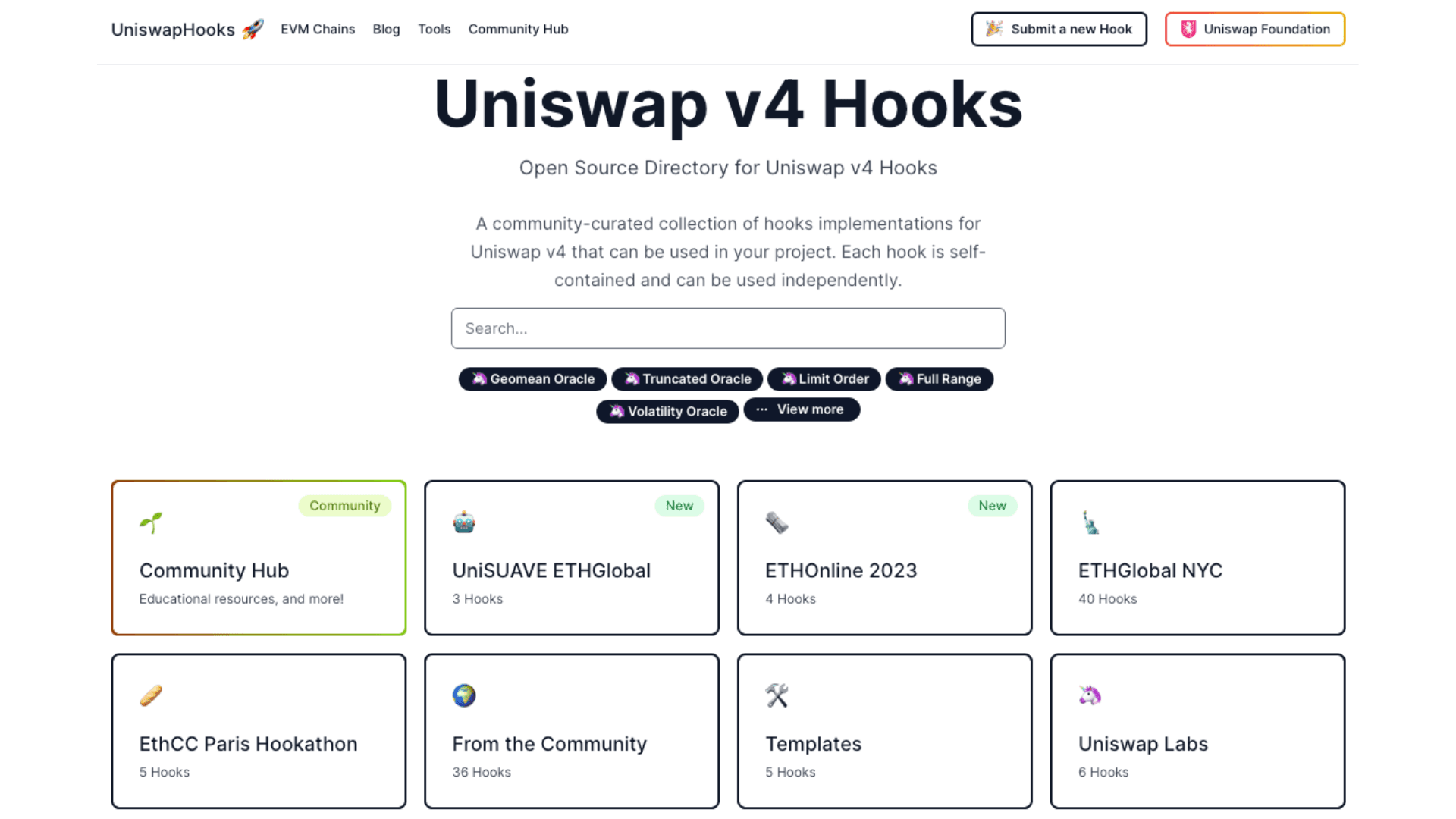 Open Source Directory for Uniswap V4 Hooks